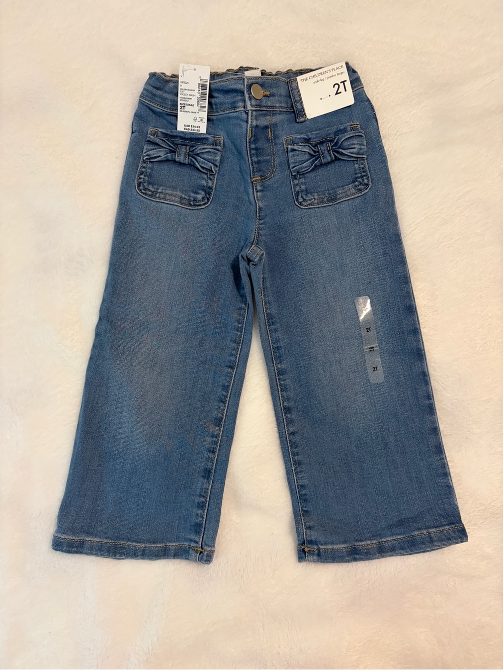 The Children’s Place Toddler Girls Bow Wide Leg Jeans - Blue